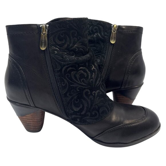 L'Artiste by Spring Step Women Belgard Black Leather Ankle Bootie Size 37 - Picture 6 of 11
